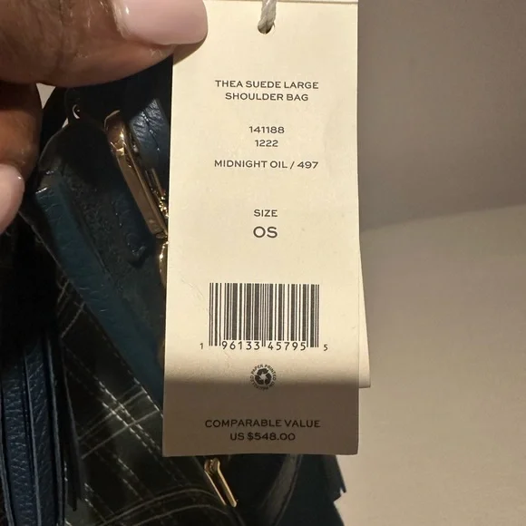 NWT Tory Burch Thea Large Shoulder Crossbody Suede and Leather Bag - Picture 2 of 4